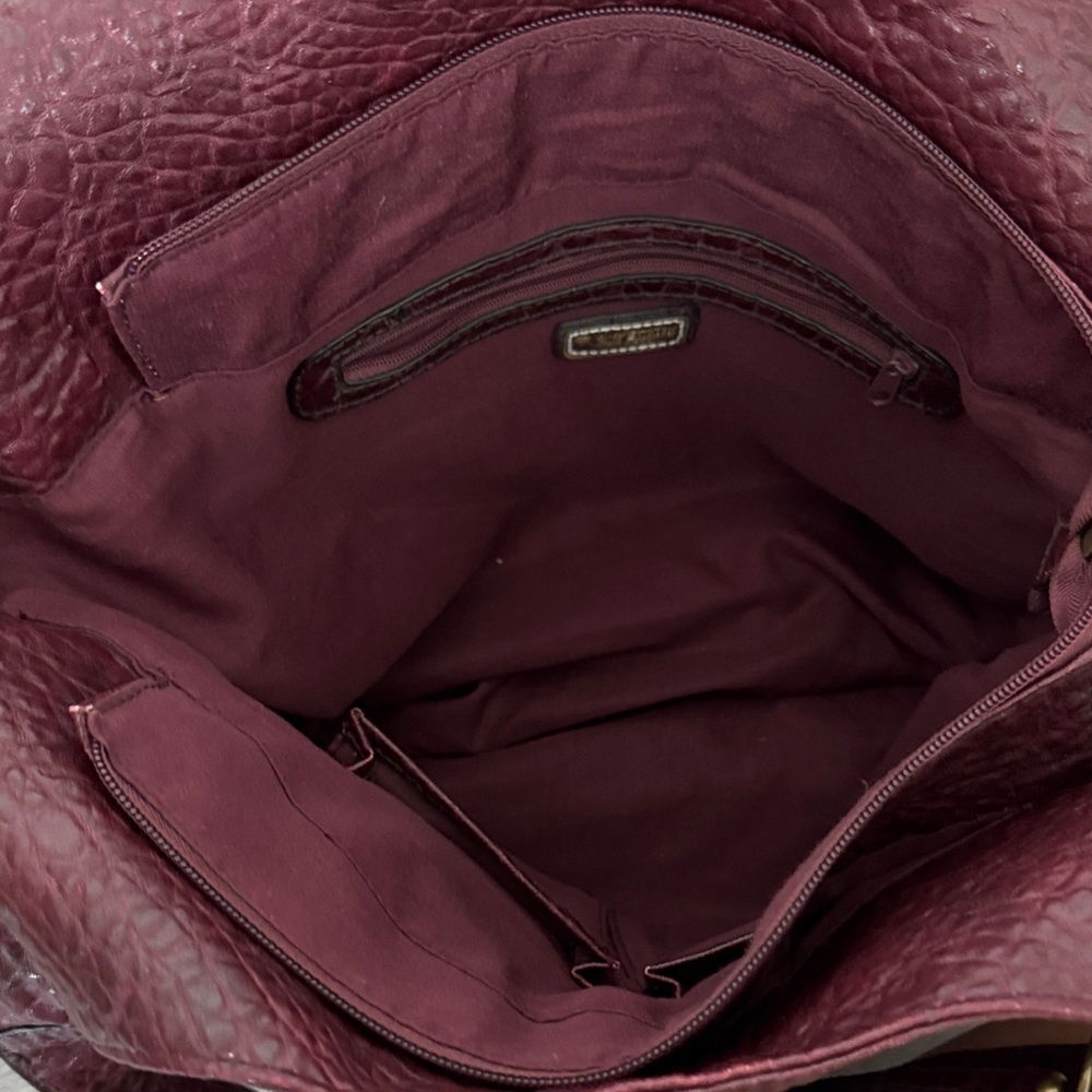 Burgundy Faux Leather Hobo Bag - Picture 4 of 11